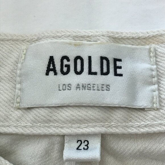 Agolde 90's Pinch Jeans Women 23 White High Rise Button Fly Stretch Preppy 17477 - Picture 3 of 13